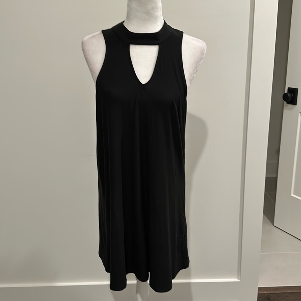 NWT Evereve RD Style Keyhole Mock Neck Tie Dress Sz L